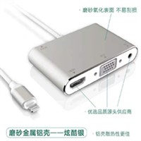 P32蘋果擴展塢Lightning轉HDMI/VGA/Audio Adapter適用于iPhone7/7plus/8/8s/8 plus/iPad mini/ipad pro /ipad air等