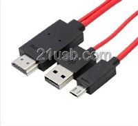 HDMI 19PIN AM TO MICRO 5PIN + USB MHL CABLE
